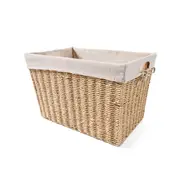 Large Paper Rope Basket with Liner - Beige