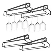 4 Pcs 10 Inch Wine Glasses Rack Under Shelf, Stemware Holder Under Cabinet,