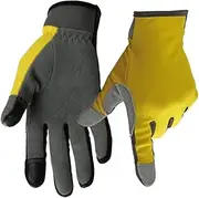 Abaodam Flexible Touch Screen Gloves with Palm Breathable Design for Gardening DIY Mechanics Comfortable Fit Yellow