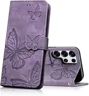 Case for Samsung Galaxy S25 Ultra, Shockproof PU Leather Magnetic Flip Case Wallet Cover with Card Slots and Stand Feature, Phone Case for Samsung Galaxy S25 Ultra, Purple