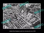 OLD LARGE HISTORIC PHOTO ASHFORD KENT ENGLAND, AERIAL VIEW SHOWING TOWN c1920 3