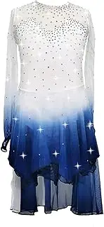 [Zagitova] Ice Figure Skating Dress for Girls Gradient Women Handmade Competition Dance Outfits with Shiny Rhinestone