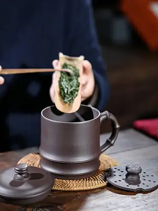 大容量紫砂杯泡茶杯茶水分離杯子手工家用過濾泡茶杯個人專用水杯