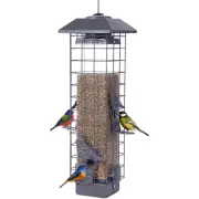 Squirrel Proof Bird Feeder Metal Mesh Outside Large Capacity 4 Ports Perches
