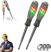 2-in-1 High Torque Strong Magnetic Screwdriver Electricity Detector, High Voltage Tester Screwdriver, Point Contact Test Pen,Electric Pen & Screwdriver Dual-Light Measuring (Mix)