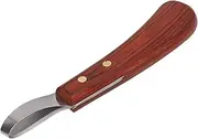 Hoof Knife, Double Edged Hoof Trimming Knife with Wooden Handle Horse Farrier Tool Non Slip Equine Grooming Loop Oval Hoof Shears Multipurpose Hoof Cutter for Cutting Horses Donkey