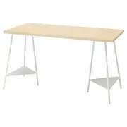 MITTCIRKEL / TILLSLAG desk, lively pine effect/white, 140x60 cm