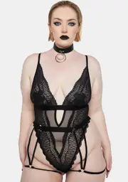 Plus Simply Salacious Lace Bodysuit