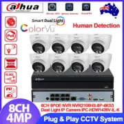 Dahua 8CH 8POE 4MP Dual Light Camera CCTV System Kit Full Color IR POE IP Camera