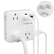 Multi Plug Outlet Extender with USB, 900J Wall Charger with 6 AC Outlets & 4 ...