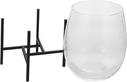 Abaodam Japanese Minimalist Iron Art Rack with Glass Vase Elegant Plant Propagation Holder for Hydroponics Sturdy Versatile for Weddings and Home Arrangements