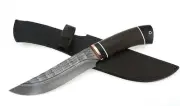 Knife Katran steel damascus stone handle wenge black hornbeam