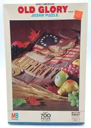 VTG 1975 Early American Flag OLD GLORY Puzzle USA NEW & SEALED ~700 pieces MB