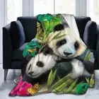 Panda Polar Bear Dog Flannel Bedspread Sofa Throw Blanket Holiday Birthday Gift