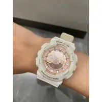 在飛比找蝦皮購物優惠-Baby-G 卡西歐 橡膠手錶 玫瑰金x白 43mm(BA-