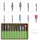 10Pc Diamond Nail Drill Bit Milling Cutter Manicure Burr Cuticle Clean Nail File