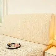 Modern Elastic Bed Headboard Slipcover Dustproof Bed Headboard Covers for Single Double Queen King Bed Washable-Cream||200cm/79in