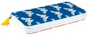 Wonder Woman 8” Red And Blue Logo Pattern Clutch Purse - New, With Tags