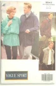 VINTAGE VOGUE SPORT SEWING PATTERN 8547 UNISEX SZ XS-S-M JACKET UNCUT