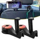 2× Multifunctional Car Seat Back Hook Bag Hanger w/ Phone Holder Car Accessories