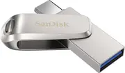 SanDisk Ultra Portable Dual USB Type-C and USB Type-A connectors 256GB - High-speed USB 3.1 Flash Drive (Silver)