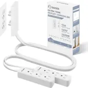 Child-Safe 5ft Flat Extension Cord with 3 Outlets - Organized Electrical Setup