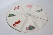 Handmade Christmas Feather Tree Skirt Felt Sequin Pastel Undersea Beachy Theme