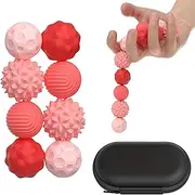Quintin Magnetic Sensory Fidget Ball Toy, Attracting Stress Ball with Silicone Shell for Adults and Teens, Peace of Hands and Anxiety Mind, Fun Stress Free Magnet Balls (Set of 8) (Red)