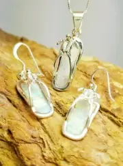 Earring / Pendant Set (EP110L) Zuni White Opal Scandal Set