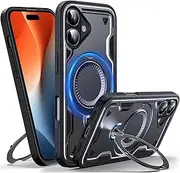 RUNGOS 360°Rotatable Ring for iPhone 16 Plus Case Magsafe, with Stand [Stable Magnetic] [Mil-Grade 4-Corner Airbag Reinforcement] Armor-Grade Shockproof Cover for iPhone 16 Plus Phone Case 2024