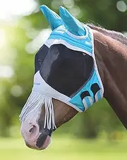 Shires Fine Mesh Fly Mask with Nose Fringe,