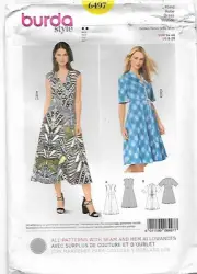 A1 BURDA 6497: DRESS SIZE 8-20 SEWING PATTERN