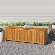 Garden Storage Box with Wheels 150x50x58 cm Solid Wood Acacia