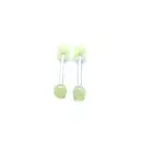 Pair 14g 5/8 Nipple Tongue Barbell Ring Glow In Dark White Universal