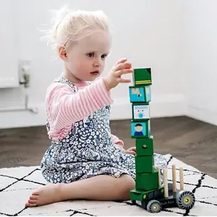 英國 JoJo Maman BeBe 優質玩具/益智/積木/五感玩具_實木玩具_疊疊車_拖拉機_JJD6110