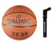 Spalding TF-50 Adult Basketball Ball Size 6 With Inflating Needle Air Pump Free
