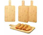 3 Pack Wood Cutting Boards, Wooden Chopping Board with Handle