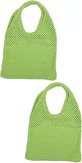 2pcs Knitted Bags Handmade Woven Beach Tote Summer Accessories for Women Wallet for Women Trendy Stuff Lunch Bag Purse Womens Tote Purse Purses Polyester Popularity Summer Bag Miss