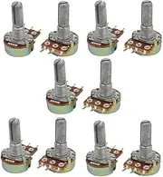XYWHPGV 10Pcs 500K Ohm 6mm Split Shaft Single Turn Rotary Taper Pot Potentiometer(e9249 03586 4490c 2e85e 7ae7a 79308