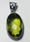 Green Peridot Oval Shape Gemstone Handmade Pendant Jewellery Size 1.5 Inches