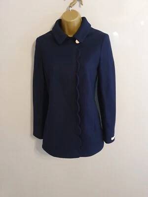 Ted Baker NALAE Scallop Edge Wool Coat TED SIZE 0, UK SIZE 6