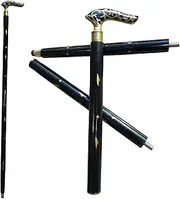 New Dolchi Vintage Victorian Telescope Foldable Wooden Walking Stick Cane with Brass Handle -Ideal for Grandpa and Grandma, Perfect for Christmas