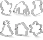 Metal christmas shapes Cookie Cutter Set,Stocking,Mitten,House,Snowflake,Sweater,Winter Hat cookie cutters for baking,holiday cookie cutters