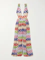 [Missoni] Missoni - Metallic Crochet-knit Jumpsuit - Multi - IT46 IT 46 Multi
