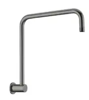 Nero BIANCA ROUND SHOWER ARM 350mm 1/2” Female Thread, Swivel GUN METAL GREY