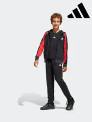 adidas Black/Red Seasonal Essentials Colorblock Tracksuit Kids (AD3750) | $104