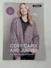 Patons Knitting Patterns 0043 Cosy Cardi and Jumper Patterns 2 Designs 8 ply