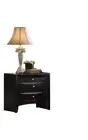 Ireland Black Nightstand - Modern Bedside Table