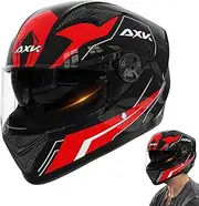 Full Face Helmets - Motorcycle Helmet with Double Visor, Full Face Bicycles Helmet, Bikes Hat with Sunglasses, Double Visor Helmet, Black Shades, Ambient Light Protection Helmet for Riders