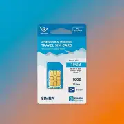 Singapore & Malaysia Travel SIM Card - 10GB 4G Data - 7-30 Days - SIMBA/Celcom